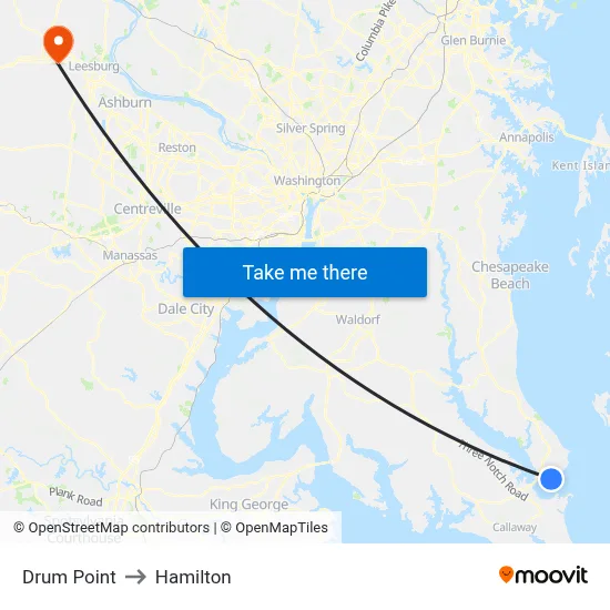 Drum Point to Hamilton map