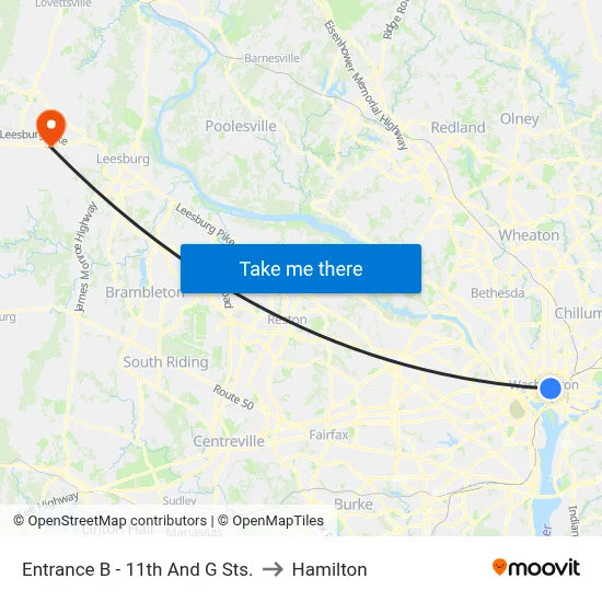 Entrance B - 11th And G Sts. to Hamilton map