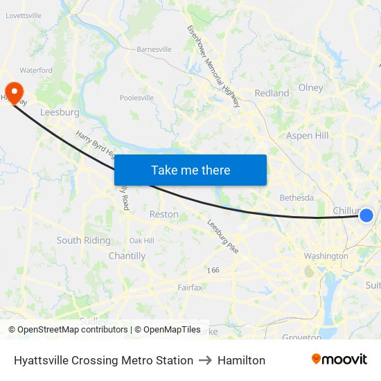 Hyattsville Crossing Metro Station to Hamilton map