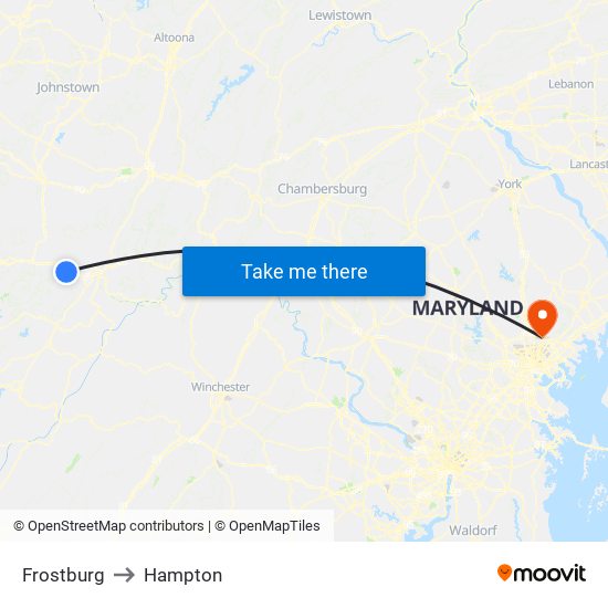 Frostburg to Hampton map