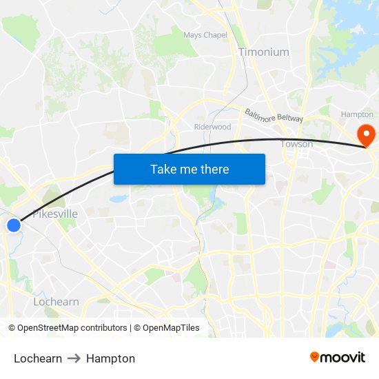 Lochearn to Hampton map