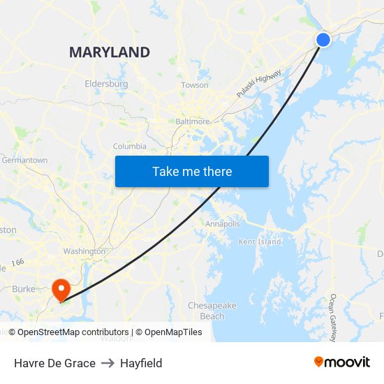 Havre De Grace to Hayfield map