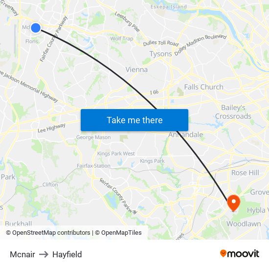 Mcnair to Hayfield map