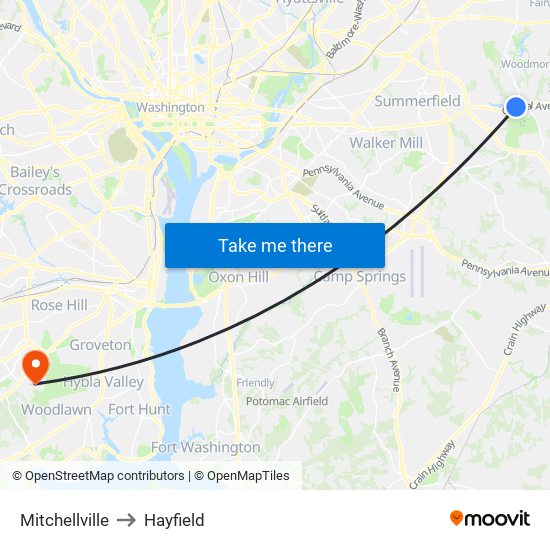 Mitchellville to Hayfield map