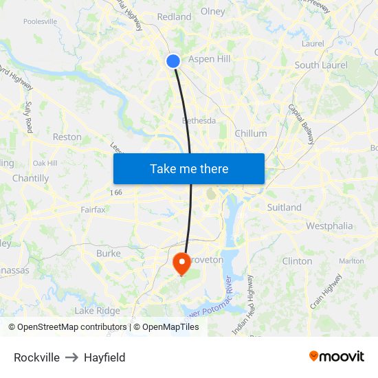 Rockville to Hayfield map