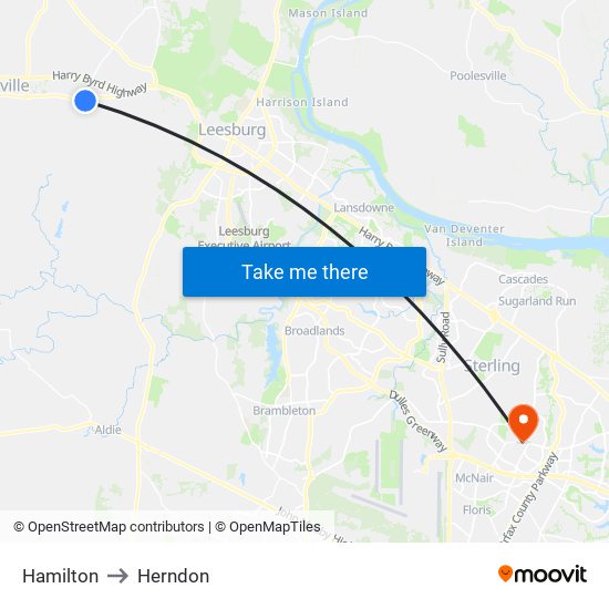 Hamilton to Herndon map