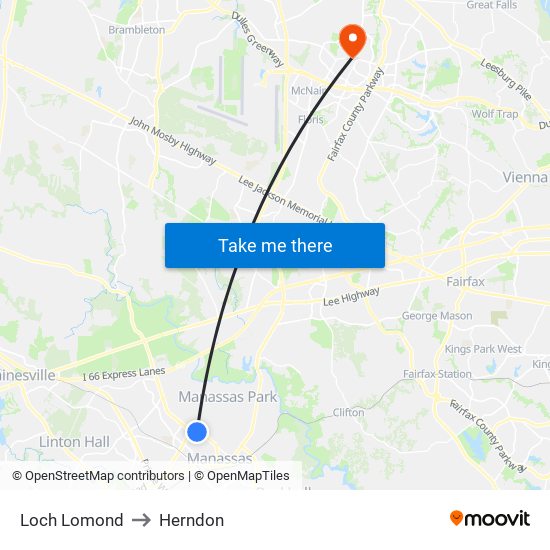 Loch Lomond to Herndon map