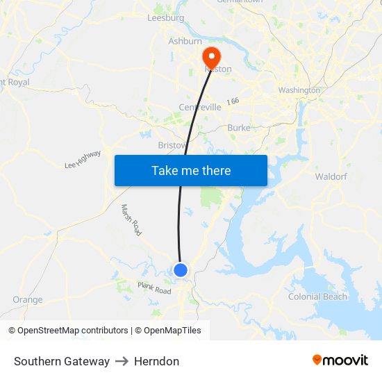 Southern Gateway to Herndon map