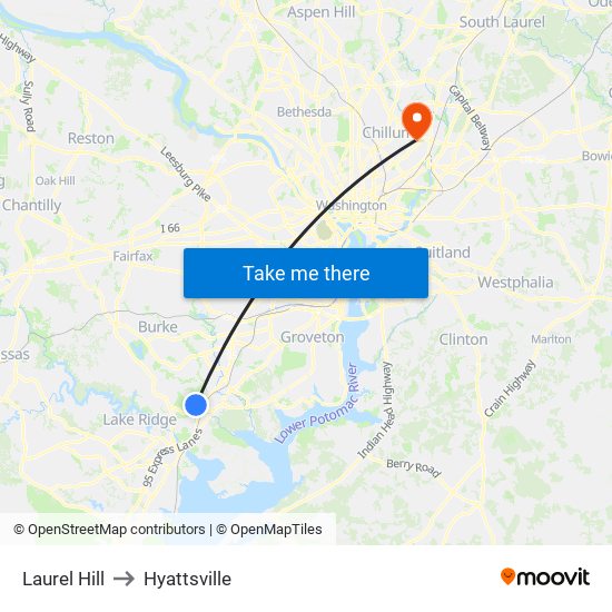 Laurel Hill to Hyattsville map