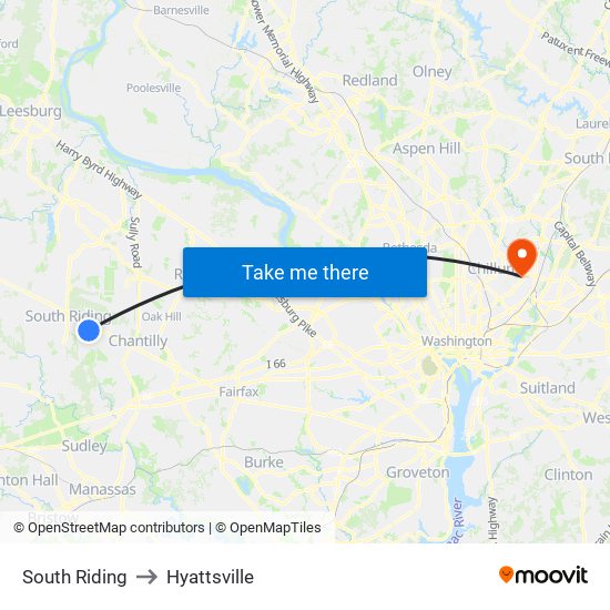 South Riding to Hyattsville map