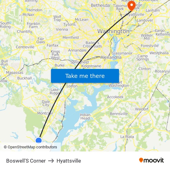 Boswell'S Corner to Hyattsville map