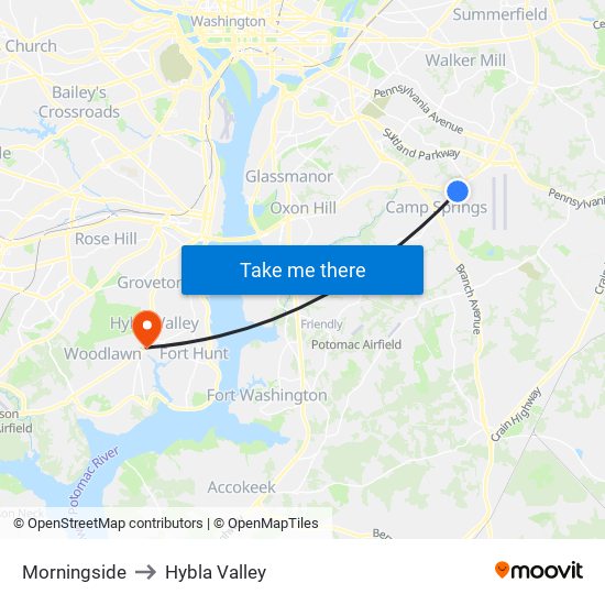 Morningside to Hybla Valley map