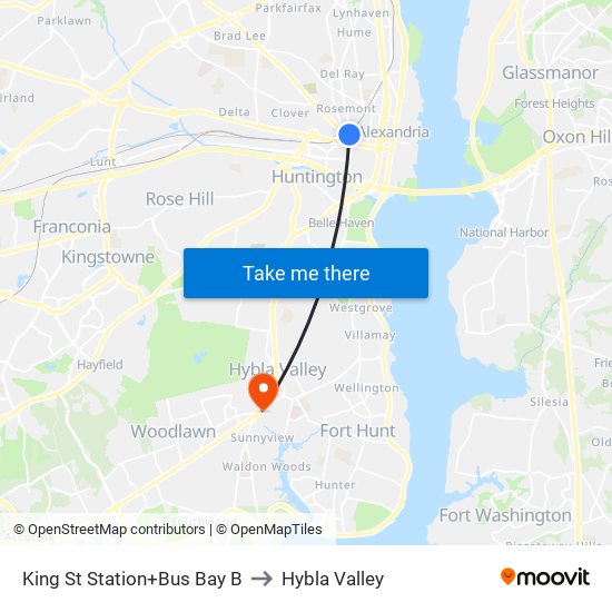 King St Station+Bus Bay B to Hybla Valley map