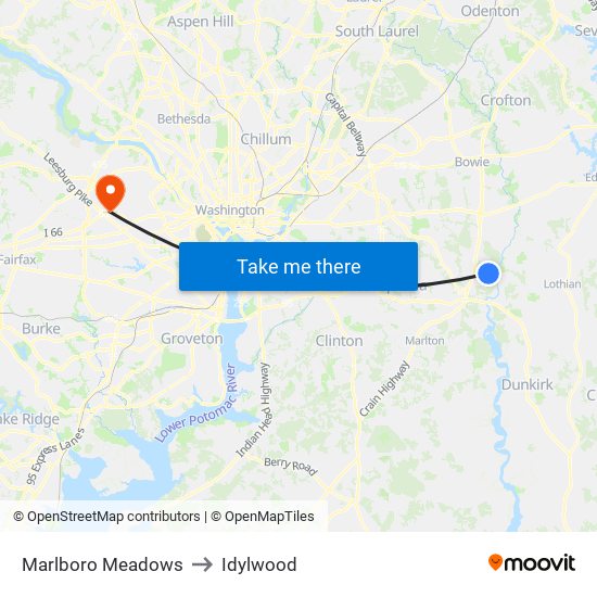 Marlboro Meadows to Idylwood map