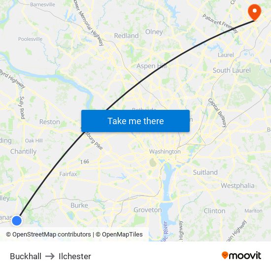 Buckhall to Ilchester map