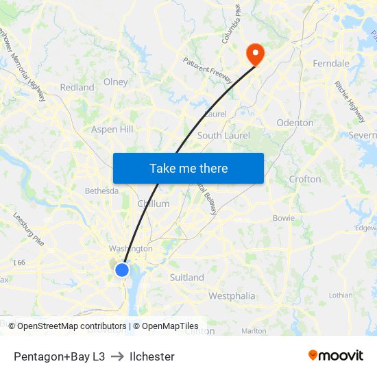 Pentagon+Bay L3 to Ilchester map