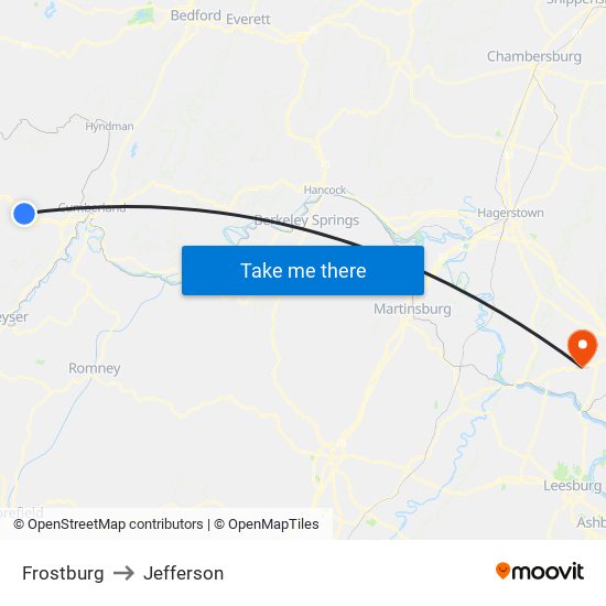 Frostburg to Jefferson map