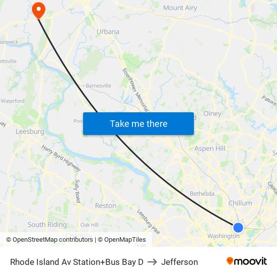 Rhode Island Ave-Brentwood+Bay D to Jefferson map