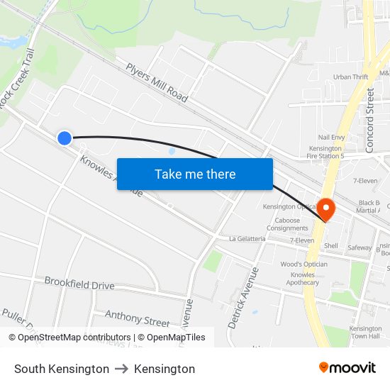 South Kensington to Kensington map