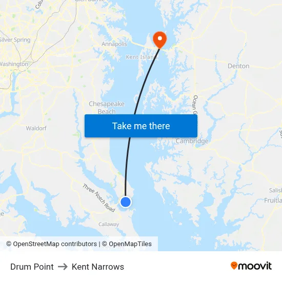 Drum Point to Kent Narrows map