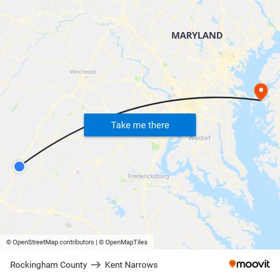 Rockingham County to Kent Narrows map