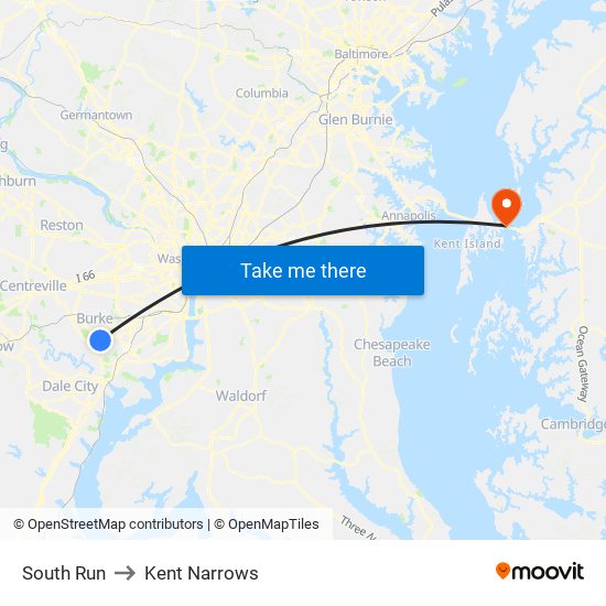 South Run to Kent Narrows map