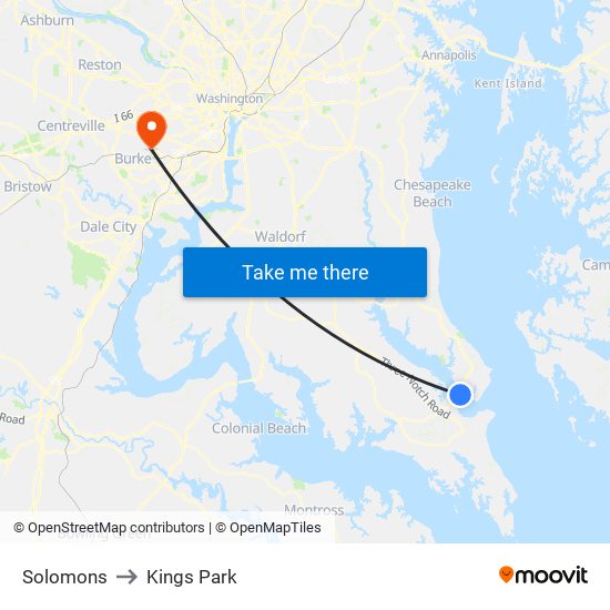 Solomons to Kings Park map