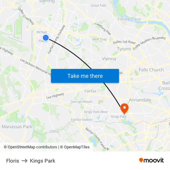 Floris to Kings Park map