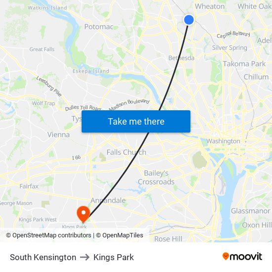 South Kensington to Kings Park map