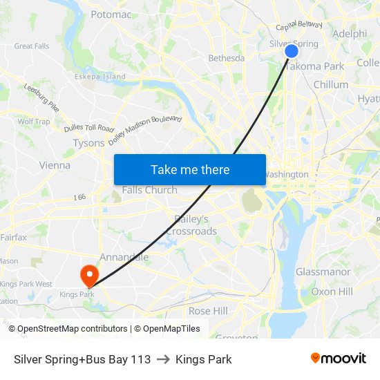 Silver Spring+Bay 113 to Kings Park map