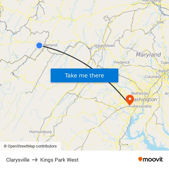 Clarysville to Kings Park West map