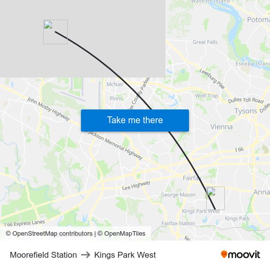 Moorefield Station to Kings Park West map