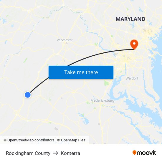 Rockingham County to Konterra map