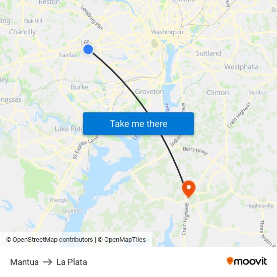 Mantua to La Plata map