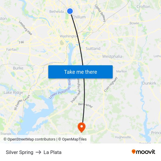 La Plata Md Map Silver Spring To La Plata, Washington, D.c. - Baltimore, Md With Public  Transportation