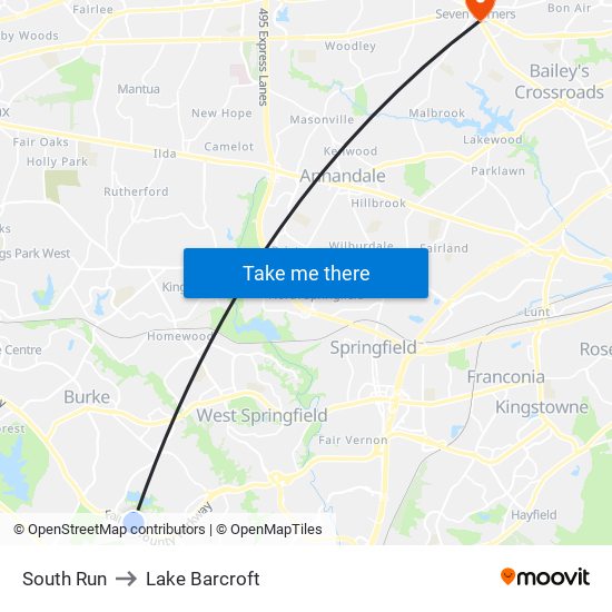 South Run to Lake Barcroft map