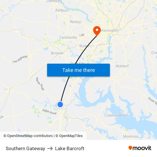 Southern Gateway to Lake Barcroft map