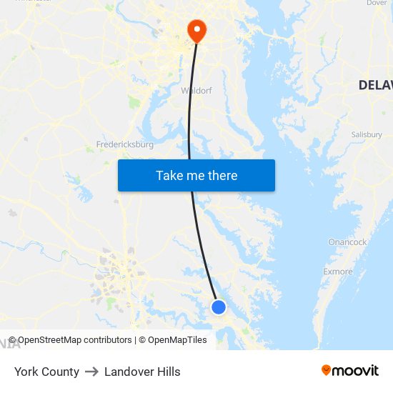 York County to Landover Hills map