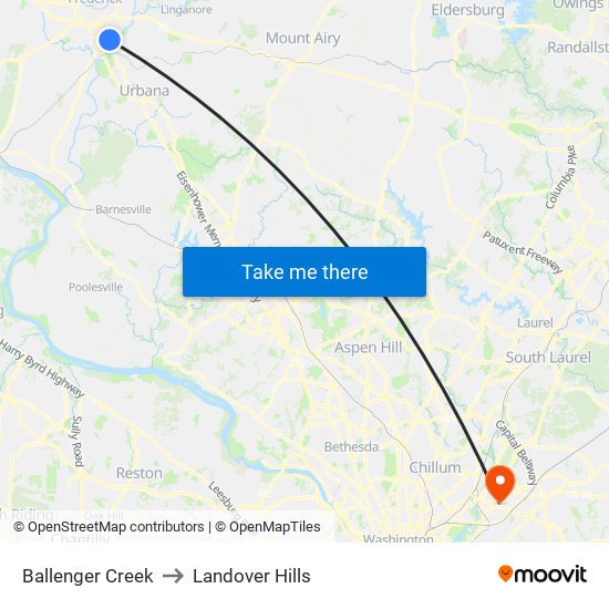 Ballenger Creek to Landover Hills map