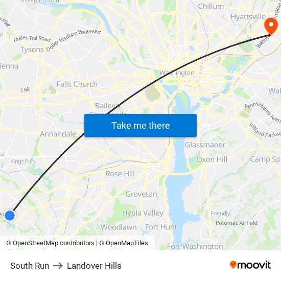 South Run to Landover Hills map