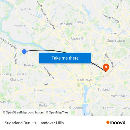 Sugarland Run to Landover Hills map