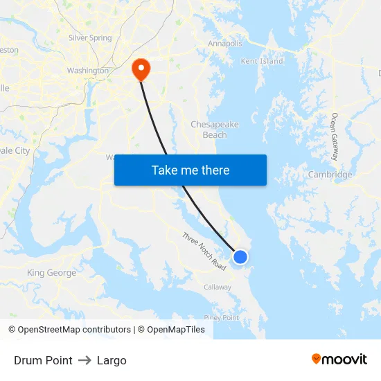 Drum Point to Largo map