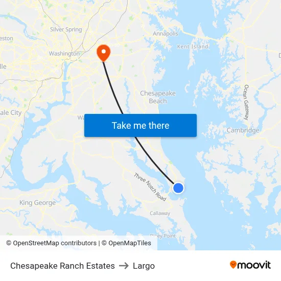 Chesapeake Ranch Estates to Largo map