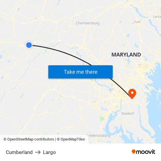 Cumberland to Largo map