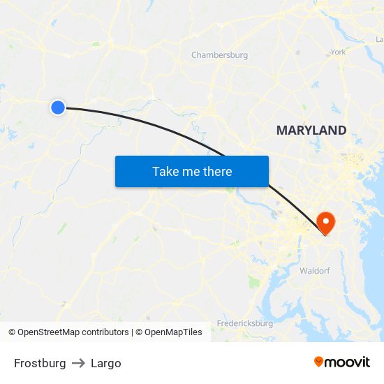 Frostburg to Largo map