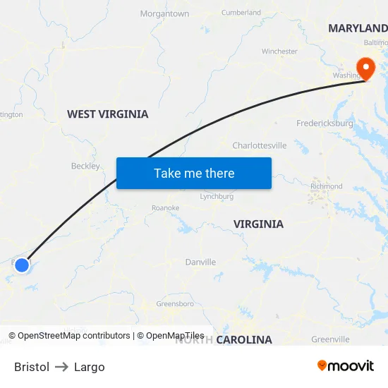 Bristol to Largo map
