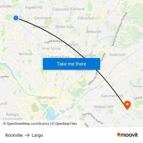 Rockville to Largo map
