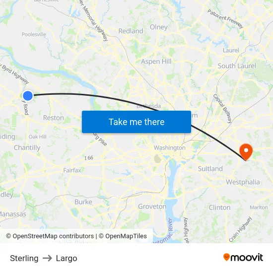 Sterling to Largo map