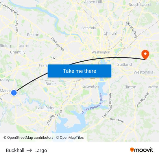 Buckhall to Largo map