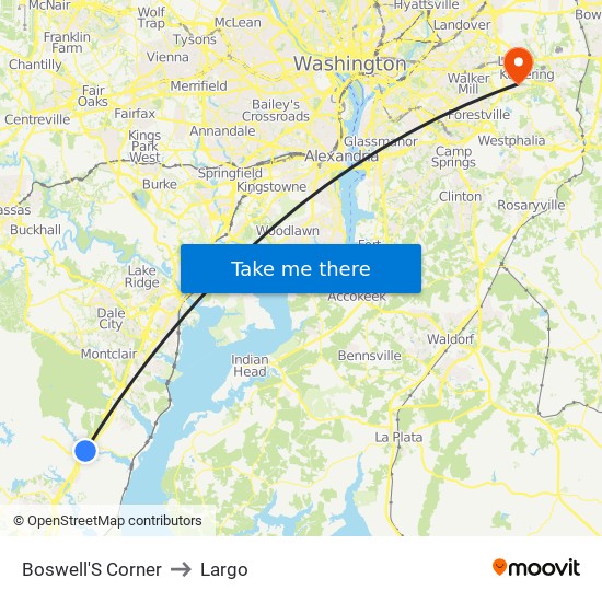 Boswell'S Corner to Largo map